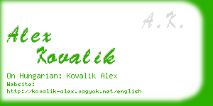 alex kovalik business card